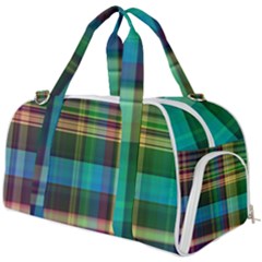 Colorful Madras Plaid Burner Gym Duffel Bag by SpinnyChairDesigns