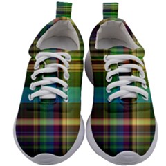 Colorful Madras Plaid Kids Athletic Shoes by SpinnyChairDesigns