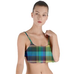 Colorful Madras Plaid Layered Top Bikini Top  by SpinnyChairDesigns