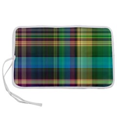 Colorful Madras Plaid Pen Storage Case (l) by SpinnyChairDesigns