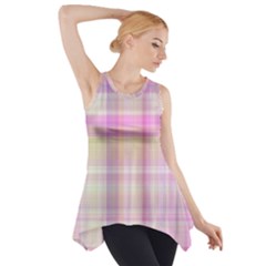 Pink Madras Plaid Side Drop Tank Tunic by SpinnyChairDesigns