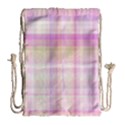 Pink Madras Plaid Drawstring Bag (Large) View1