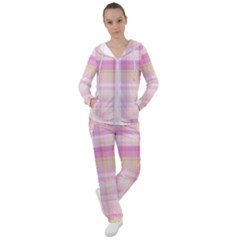 Pink Madras Plaid Women s Tracksuit by SpinnyChairDesigns