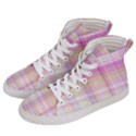 Pink Madras Plaid Men s Hi-Top Skate Sneakers View2