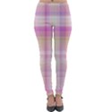 Pink Madras Plaid Lightweight Velour Leggings View1