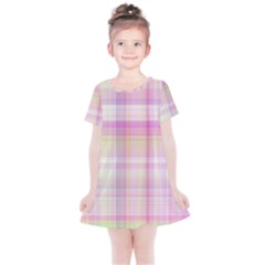 Pink Madras Plaid Kids  Simple Cotton Dress by SpinnyChairDesigns