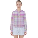 Pink Madras Plaid Women s Tie Up Sweat View1