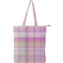 Pink Madras Plaid Double Zip Up Tote Bag View1