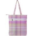 Pink Madras Plaid Double Zip Up Tote Bag View2