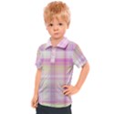 Pink Madras Plaid Kids  Polo Tee View1