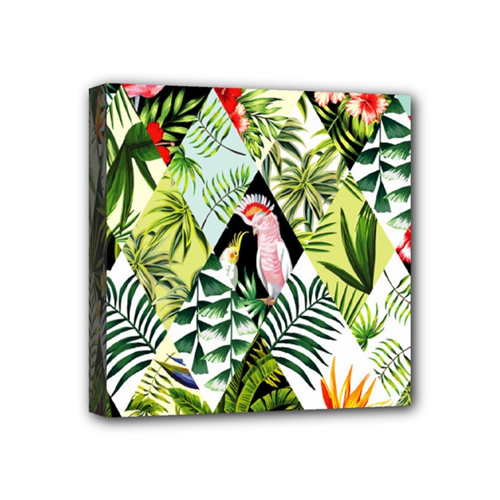 Flamingo Ropical Mini Canvas 4  x 4  (Stretched)