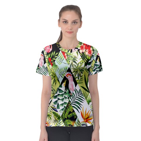 Flamingo Ropical Women s Sport Mesh Tee by designsbymallika