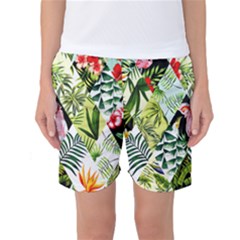 Flamingo Ropical Women s Basketball Shorts by designsbymallika