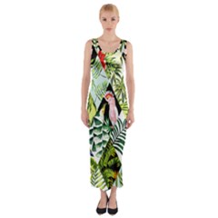 Flamingo Ropical Fitted Maxi Dress by designsbymallika