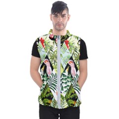 Flamingo Ropical Men s Puffer Vest by designsbymallika