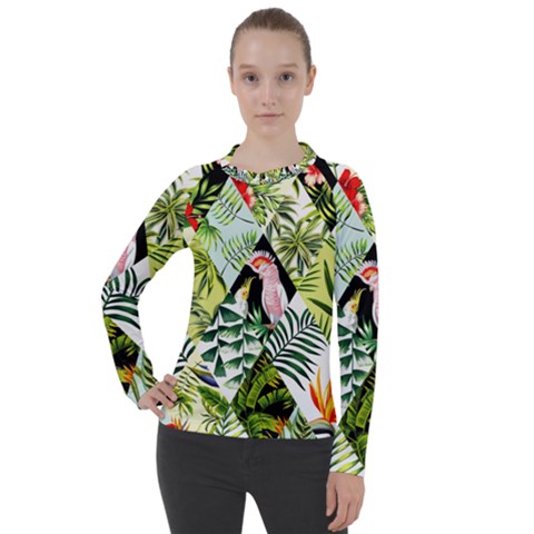 Flamingo Ropical Women s Pique Long Sleeve Tee by designsbymallika