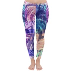 Purple Tropical Pattern Classic Winter Leggings by designsbymallika