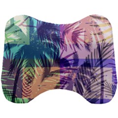 Purple Tropical Pattern Head Support Cushion by designsbymallika