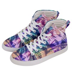 Purple Tropical Pattern Women s Hi-top Skate Sneakers by designsbymallika