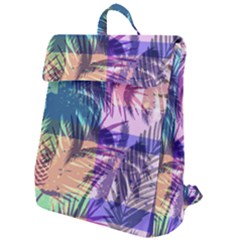 Purple Tropical Pattern Flap Top Backpack by designsbymallika