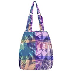 Purple Tropical Pattern Center Zip Backpack by designsbymallika