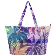 Purple Tropical Pattern Full Print Shoulder Bag by designsbymallika