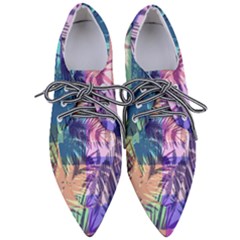 Purple Tropical Pattern Pointed Oxford Shoes by designsbymallika