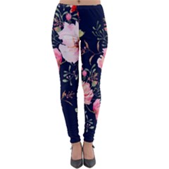 Printed Floral Pattern Lightweight Velour Leggings by designsbymallika