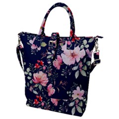 Printed Floral Pattern Buckle Top Tote Bag by designsbymallika