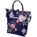 Printed Floral Pattern Buckle Top Tote Bag View2