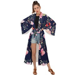 Printed Floral Pattern Maxi Kimono by designsbymallika