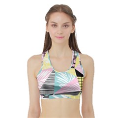 Mosaic Print Sports Bra With Border by designsbymallika