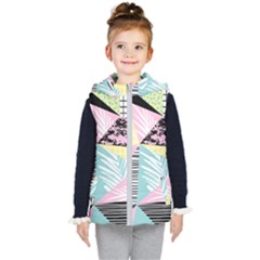 Mosaic Print Kids  Hooded Puffer Vest by designsbymallika