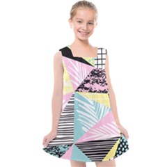 Mosaic Print Kids  Cross Back Dress