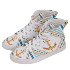 Chain Pattern Blue 6 Women s Hi-top Skate Sneakers by designsbymallika