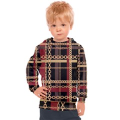 Red Black Checks Kids  Hooded Pullover by designsbymallika