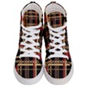 Red Black Checks Women s Hi-Top Skate Sneakers View1