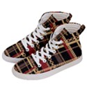 Red Black Checks Women s Hi-Top Skate Sneakers View2