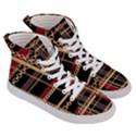 Red Black Checks Women s Hi-Top Skate Sneakers View3