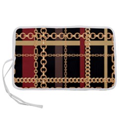 Red Black Checks Pen Storage Case (m) by designsbymallika