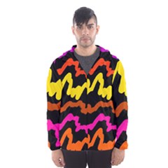 Multicolored Scribble Abstract Pattern Men s Hooded Windbreaker by dflcprintsclothing