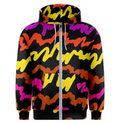 Multicolored Scribble Abstract Pattern Men s Zipper Hoodie by dflcprintsclothing