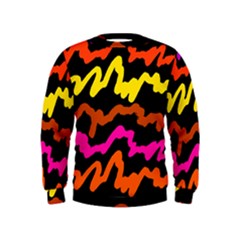 Multicolored Scribble Abstract Pattern Kids  Sweatshirt by dflcprintsclothing