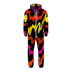 Multicolored Scribble Abstract Pattern Hooded Jumpsuit (kids) by dflcprintsclothing