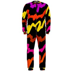 Multicolored Scribble Abstract Pattern Onepiece Jumpsuit (men)  by dflcprintsclothing