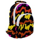 Multicolored Scribble Abstract Pattern Rounded Multi Pocket Backpack View2