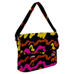 Multicolored Scribble Abstract Pattern Buckle Messenger Bag by dflcprintsclothing