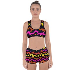 Multicolored Scribble Abstract Pattern Racerback Boyleg Bikini Set by dflcprintsclothing