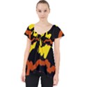 Multicolored Scribble Abstract Pattern Lace Front Dolly Top View1