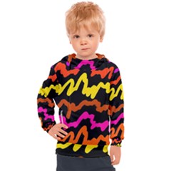 Multicolored Scribble Abstract Pattern Kids  Hooded Pullover by dflcprintsclothing